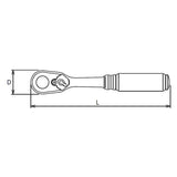 Koken 2725Z - 1/4" Sq Drive Ratchet Handle 72 teeth 114mm Length Z-series