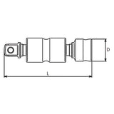 Koken 2772Z - 1/4" Sq Drive Universal Double Joint 46mm Length - Z-series