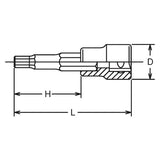 Koken 3010M.38-11 - 3/8 Sq. Dr. Bit Socket 11mm Hex Length 38mm