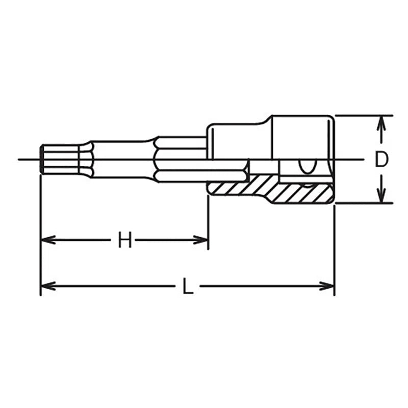 Koken 3010M.38-13 - 3/8 Sq. Dr. Bit Socket 13mm Hex Length 38mm