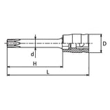 Koken 3025Z.50-T25 - 3/8 Sq. Dr. Z-Series TORX T25 Bit Socket - Length 50mm