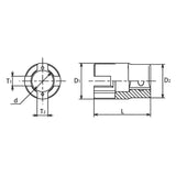 Koken 3119-3X5 - 3/8 Sq. Dr. Wing Bolt Socket Length 30mm