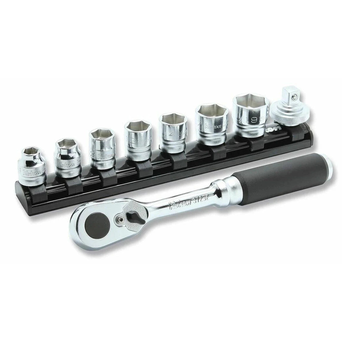 Koken 3285ZE - 3/8 Sq. Dr. 9 Piece Z-Series 6-Point Metric Socket set 8-19mm