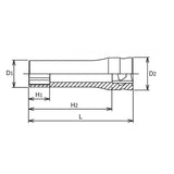 Koken 3300MZ-14 - 3/8 Sq. Dr. Z-series 6 point Metric Chrome Socket in 13mm