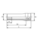Koken 3300MZ-17 - 3/8 Sq. Dr. Z-series 6 point Metric Chrome Socket in 17mm