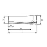 Koken 3300MZ-8 - 3/8 Sq. Dr. Z-series 6 point Metric Chrome Socket in 8mm