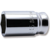 Koken 3300XZ-15 - 3/8 Sq. Dr. Z-series Metric Semi-Deep 6 point Chrome Socket - 15mm