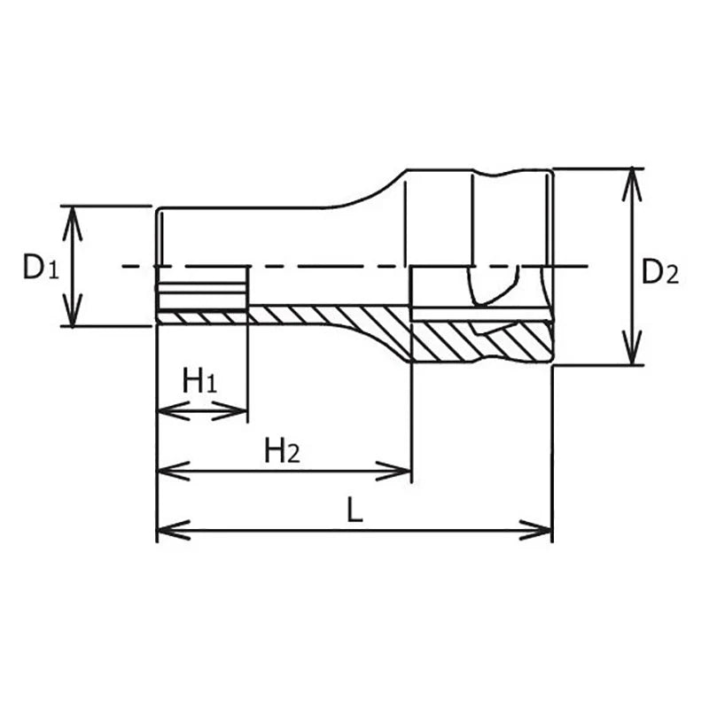 Koken 3300XZ-17 - 3/8 Sq. Dr. Z-series Metric Semi-Deep 6 point Chrome Socket - 17mm
