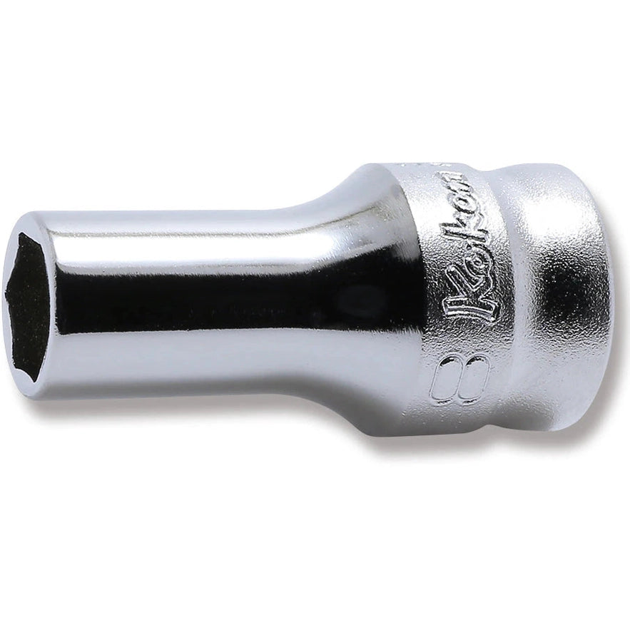 Koken 3300XZ-8 - 3/8 Sq. Dr. Z-series Metric Semi-Deep 6 point Chrome Socket - 8mm