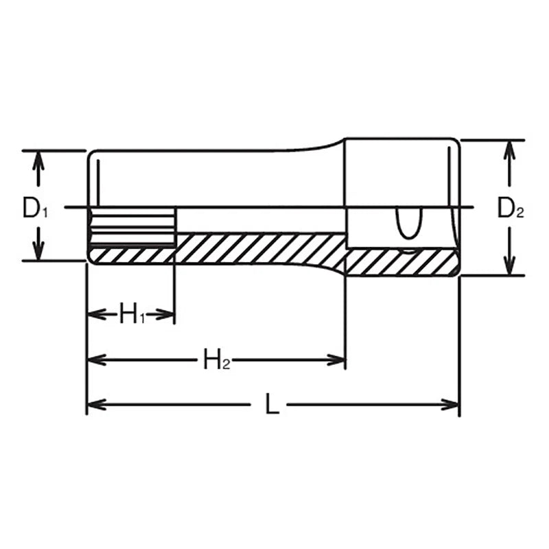 Koken 3305M-7 - 3/8 Sq. Dr. Socket 7mm 12 point Length 55mm