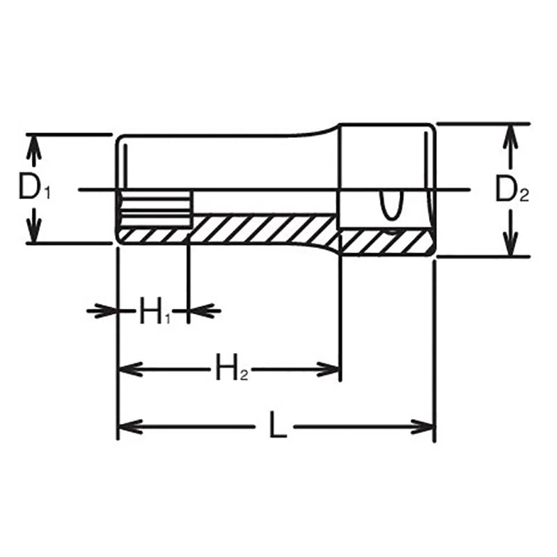 Koken 3305X-9 - 3/8 Sq. Dr. Socket 9mm 12 point Length 40mm