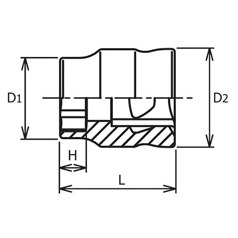 Koken 3400MZ-5.5 - 3/8 Sq. Dr. 6-Point Z-Series Metric Chrome Socket in 5.5mm