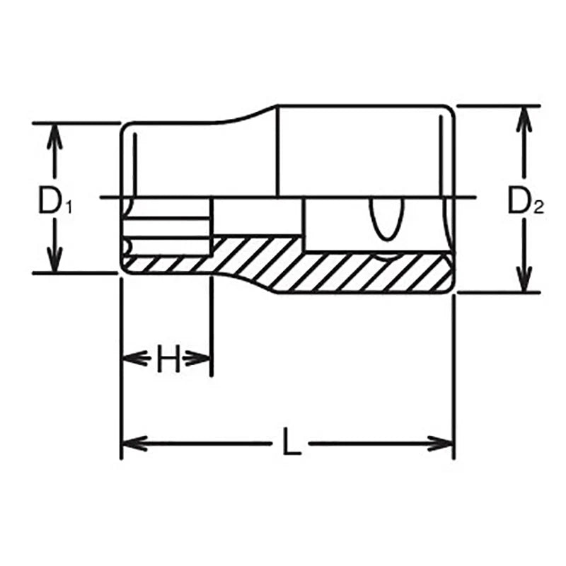 Koken 3410M-17 - 3/8 Sq. Dr. Socket 17mm Surface Length 29mm