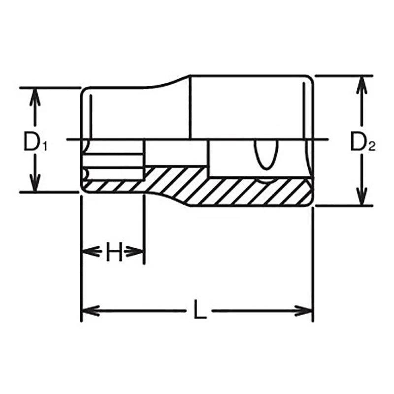 Koken 3410M-20 - 3/8 Sq. Dr. Socket 20mm Surface Length 31mm