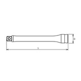 Koken 3760Z-75 - 3/8 Sq. Dr. Extension Bar 3/8 Square Length 75mm Z-series