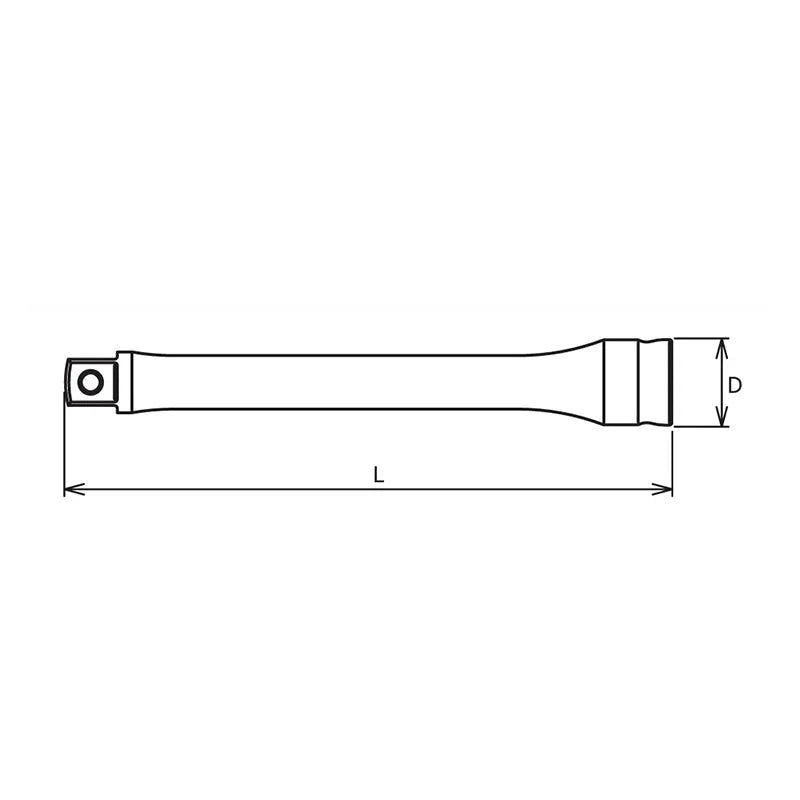 Koken 3760Z-75 - 3/8 Sq. Dr. Extension Bar 3/8 Square Length 75mm Z-series