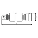 Koken 3772Z - 3/8" Sq Drive Universal Double Joint 65mm Length, Z-series