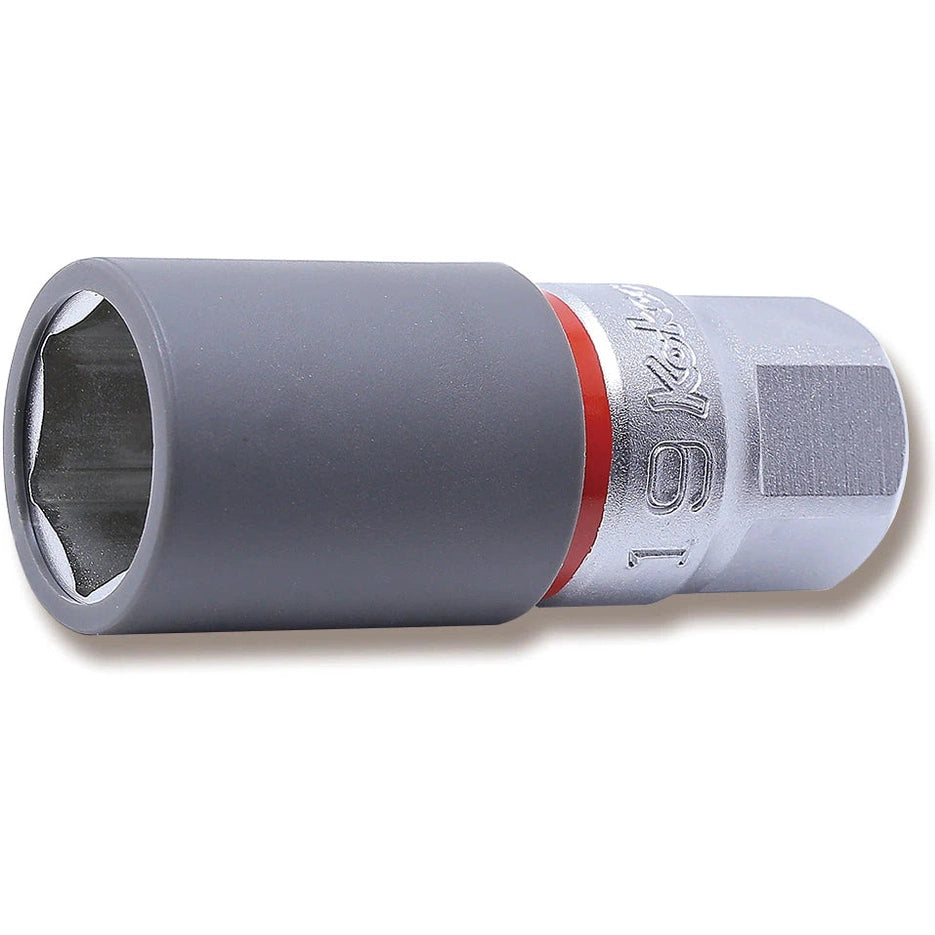 Koken 4300PMZ.65-19 - 1/2 Sq. Dr. Wheel Nut Socket 19mm Extra Thin walled Length 65mm Color coded Protector