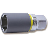 Koken 4300PMZ.65-21 - 1/2 Sq. Dr. Wheel Nut Socket 21mm Extra Thin walled Length 65mm Color coded Protector