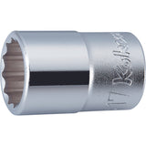 Koken 4405M-15 - 1/2 Sq. Dr. Chrome Metric 12 Point Socket 15mm