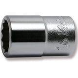 Koken 4405M-16 - 1/2 Sq. Dr. Chrome Metric 12 Point Socket 16mm