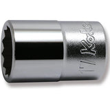 Koken 4405M-17 - 1/2 Sq. Dr. Chrome Metric 12 Point Socket 17mm