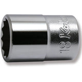 Koken 4405M-18 - 1/2 Sq. Dr. Chrome Metric 12 Point Socket 18mm