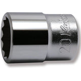 Koken 4405M-20 - 1/2 Sq. Dr. Chrome Metric 12 Point Socket 20mm