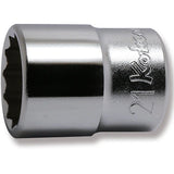 Koken 4405M-21 - 1/2 Sq. Dr. Chrome Metric 12 Point Socket 21mm