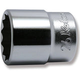 Koken 4405M-26 - 1/2 Sq. Dr. Chrome Metric 12 Point Socket 26mm
