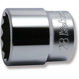 Koken 4405M-28 - 1/2 Sq. Dr. Chrome Metric 12 Point Socket 28mm