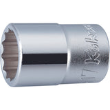 Koken 4405M-36 - 1/2 Sq. Dr. Chrome Metric 12 Point Socket 36mm