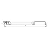 Koken 4768Z-430 - 1/2 Sq. Dr. Hinge Handle Length 430mm Z-series