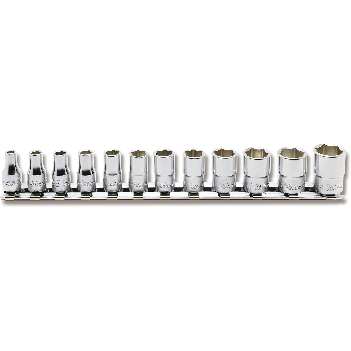 Koken RS2400M/12 - 12 Piece 1/4 Sq. Dr. 6 Point Metric Socket Set 4-14mm