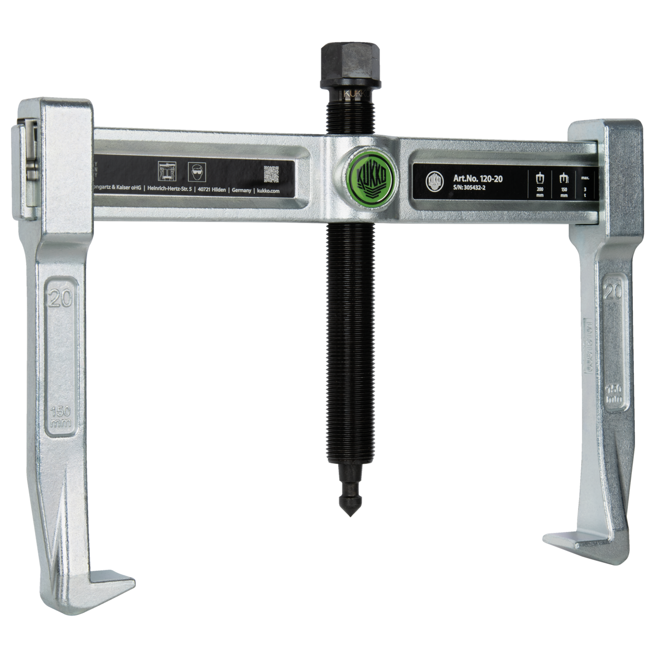Kukko 120-20 - 2-arm universal puller "VARIO" 250 x 150 mm with spring-loaded end safety device
