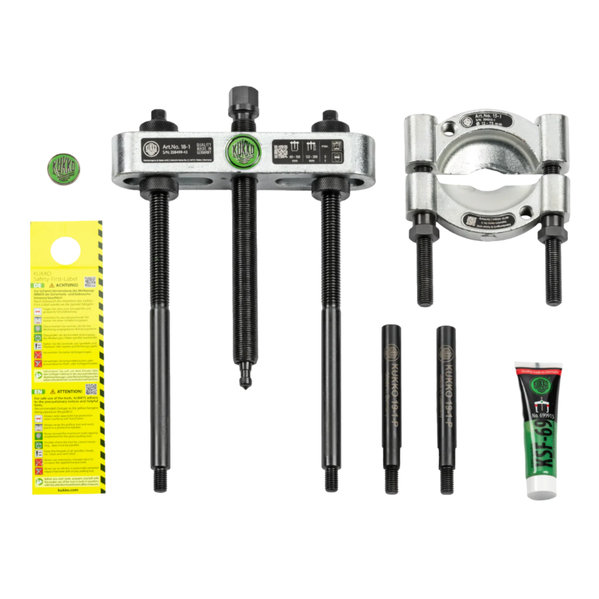 Kukko 15-A | 4-Piece Separator Set with Separating Diameter 8 mm - 75 mm & Reach 300 mm