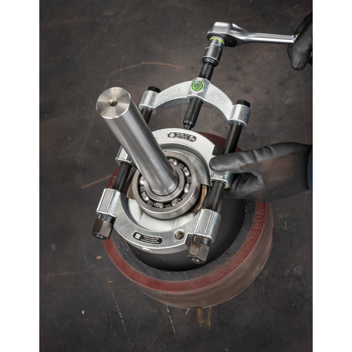 Kukko 17-B | 4-Piece Separator Set with Quick-Release Pressure Spindle Ø 22-115 mm/350 mm