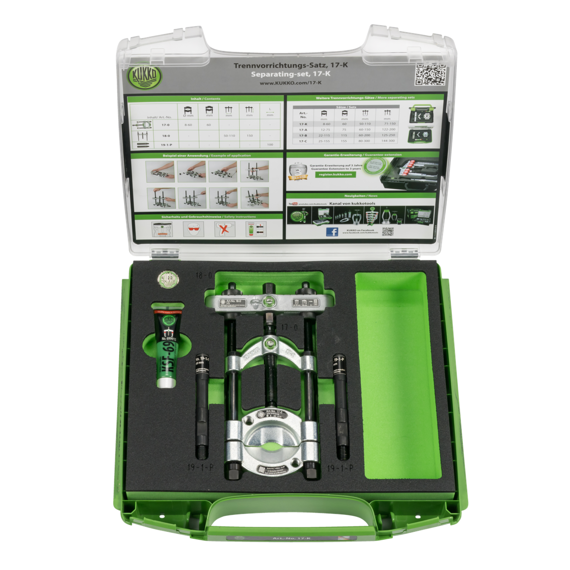Kukko 17-K - Separating device set with quick clamping pressure spindle