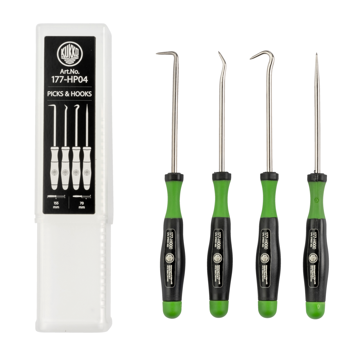 Kukko 177-HP04 - Picks &amp; Hooks with 2K comfort grip in set