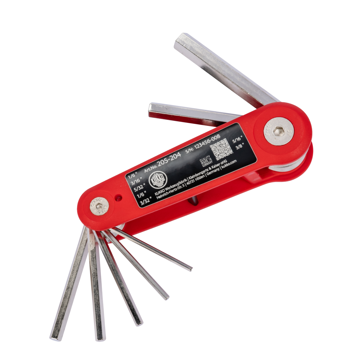 Kukko 205-204 - Hand clamp holder with 2,5, 3,0, 4,0, 5,0, 6,0, 8,0, 10,0 mm key width 7-piece