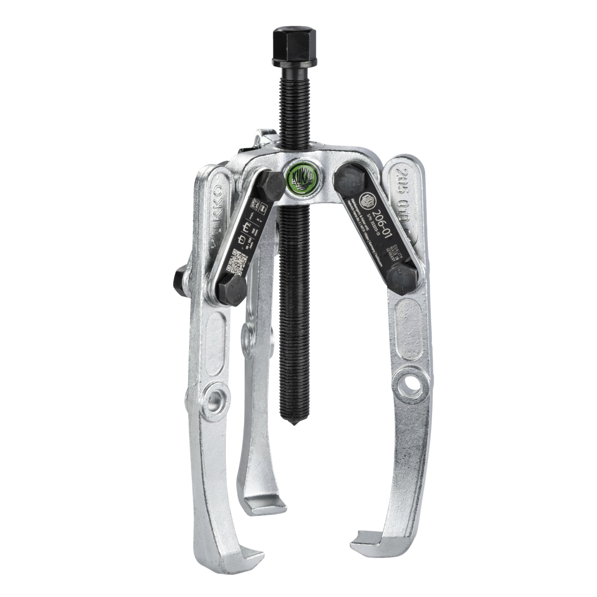 Kukko 206-01 - Heavy duty, 3-armed lug puller 150 x 150 mm with oscillating and height-adjustable puller legs