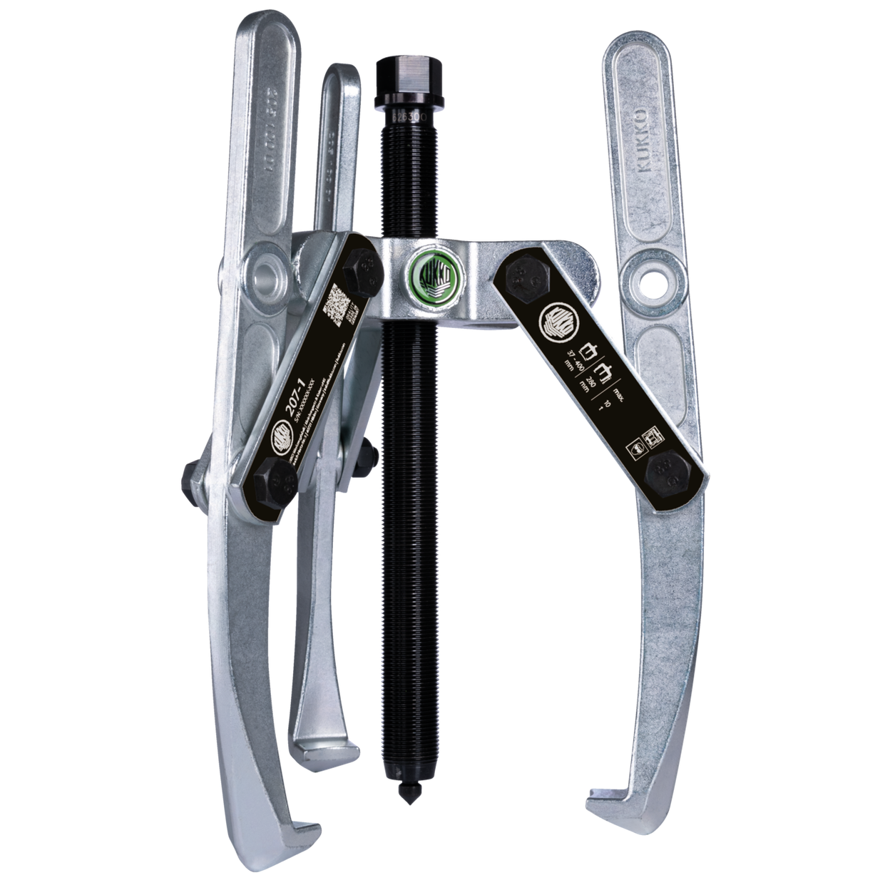 Kukko 207-00 - Heavy-duty, 3-armed lug puller 120 x 100 mm with oscillating, height-adjustable puller legs and combination crosshead