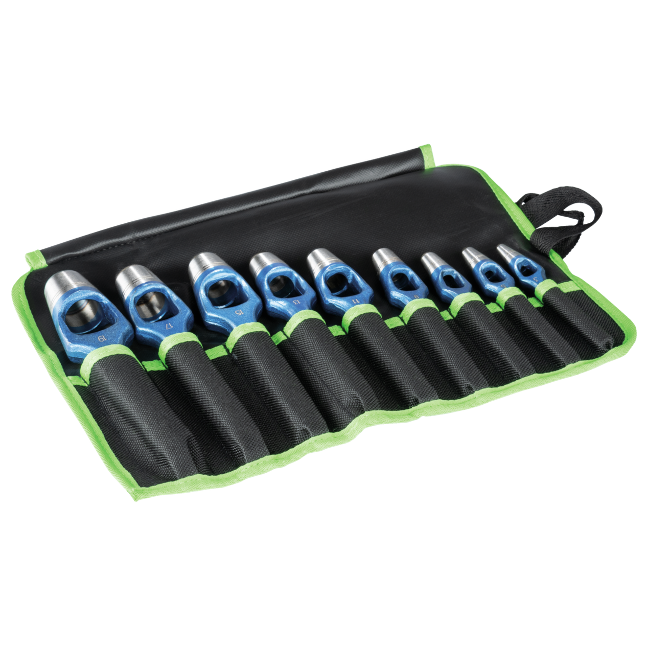 Kukko 326-109 - Henkellocheisen set _ 3, 5, 7, 9, 11, 13, 15, 17, 19 mm in a plastic roll bag