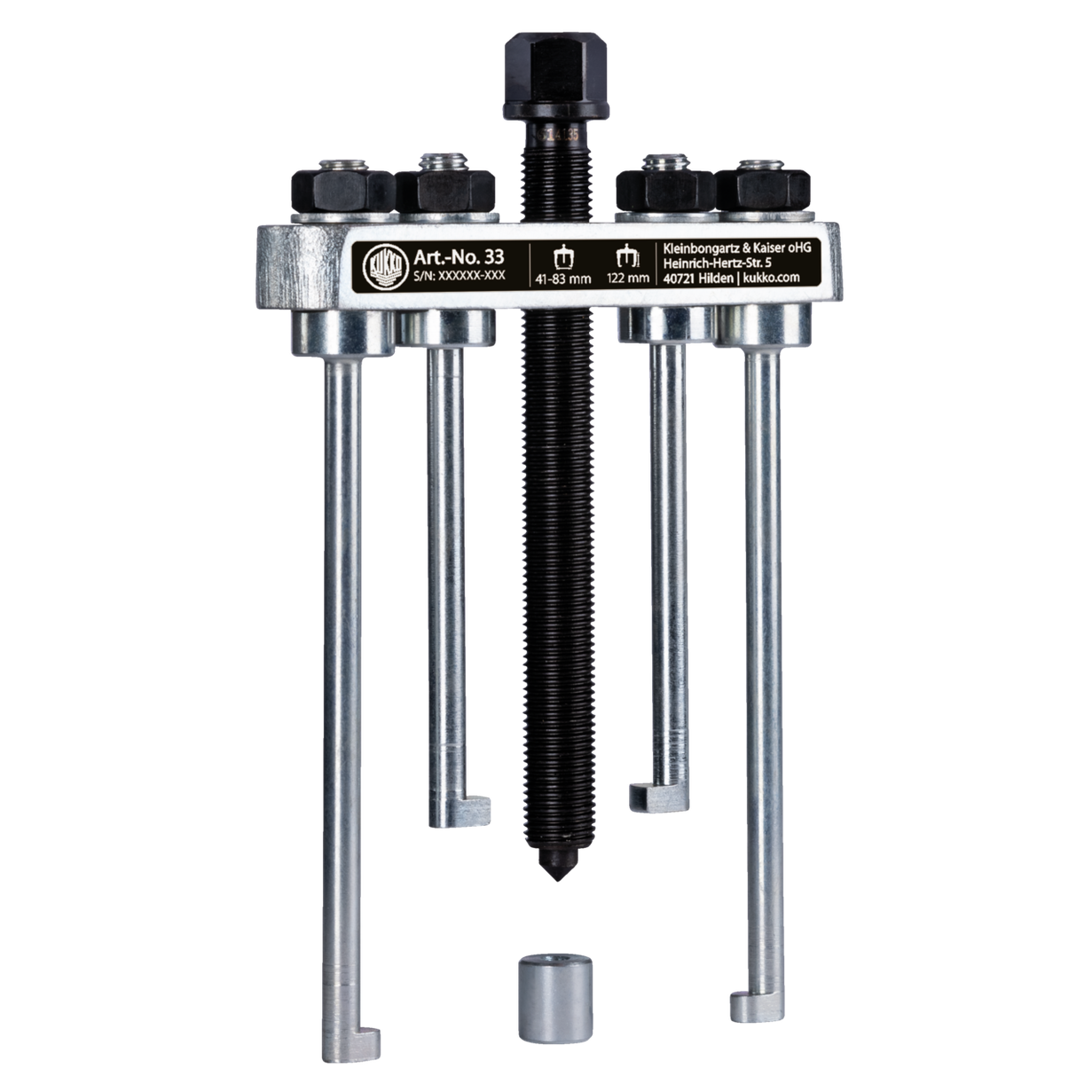 Kukko 33 - Steering wheel puller for steering wheels with narrow puller slots