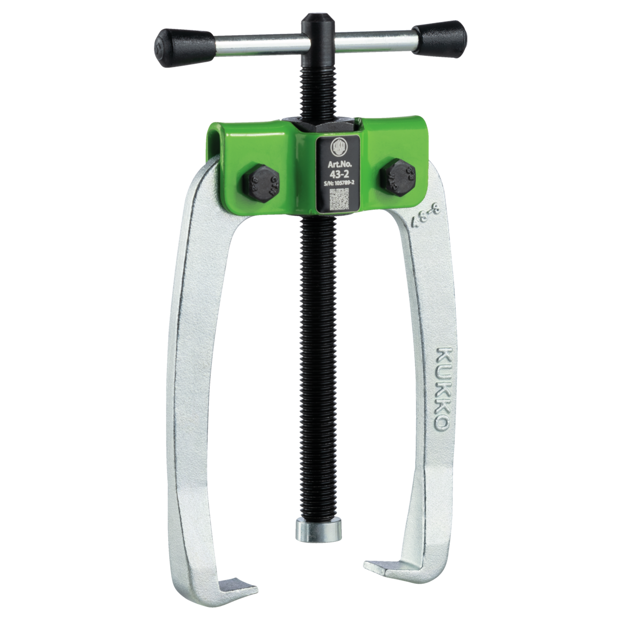 Kukko 43-2 - Handy, 2-arm small parts puller 70 x 70 mm with power-transmitting and self-centering puller legs
