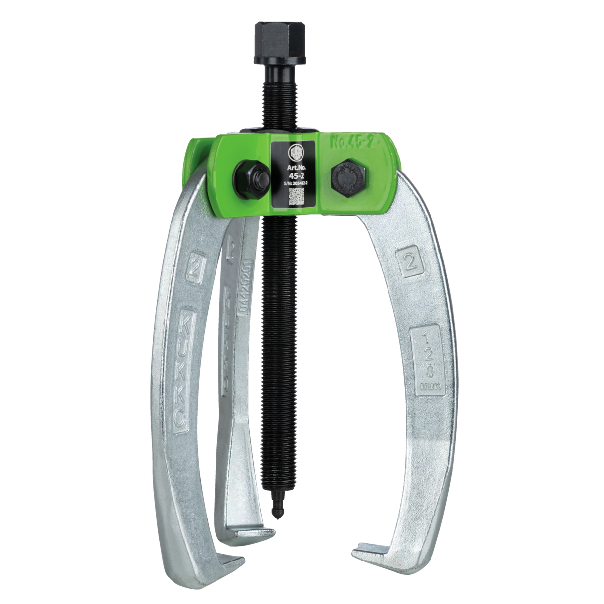 Kukko 45-2 - Handy, 3-arm industrial puller 120 x 120 mm with power-transmitting and self-centering puller legs