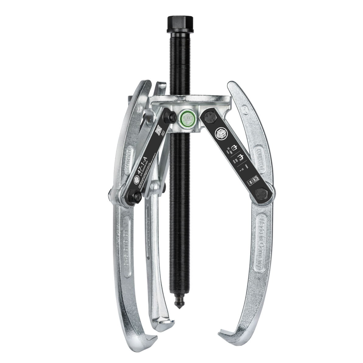 Kukko 47-1-A - Heavy-duty, 3-arm universal puller 300 x 300 mm with swiveling puller legs and combination crosshead