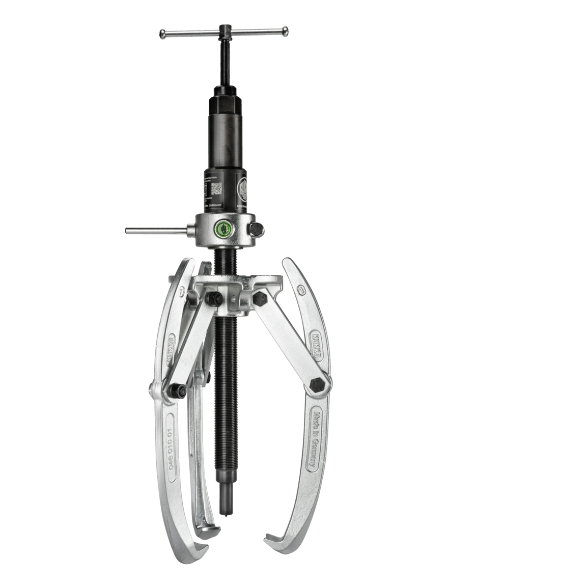 Kukko 47-2-B - Heavy-duty, 3-arm universal puller 500 x 450 mm with swiveling puller legs, combination crosshead and grease-hydraulic spindle tractive force up to 15 t