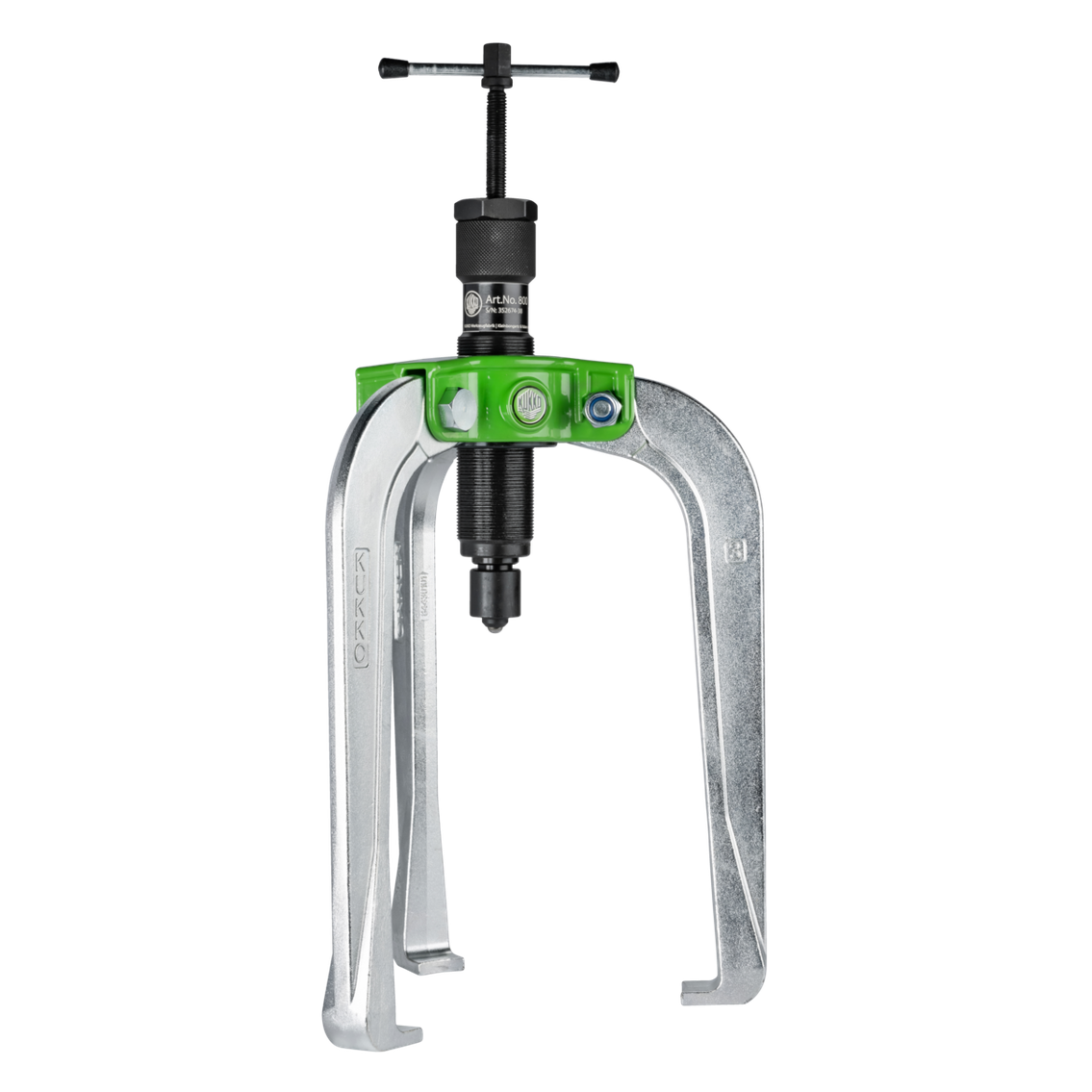 Kukko 845-2-B - Handy, 3-arm puller with power-transmitting, self-centering puller legs and grease-hydraulic spindle tractive force up to 10 t