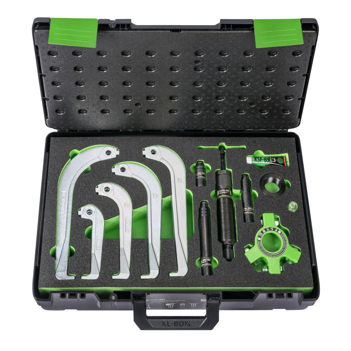 Kukko 845-851 - Hydraulic "10 Puller" Set 50-250 x 250 mm / 10 ton with self-centering Jaws